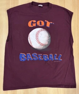 Vintage Anvil Got Baseball Sleeveless XXL Maroon Shirt - Picture 1 of 7
