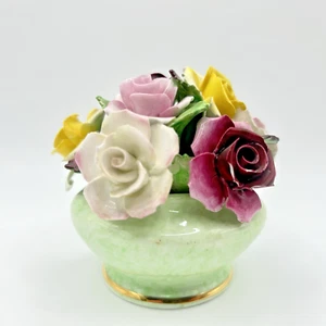 DENTON Staffordshire Flower Posy Hand Modelled Hand Painted China Ornament 1950 - Picture 1 of 8