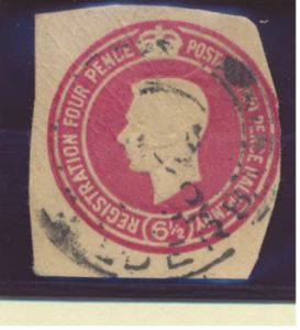 Great Britain Stamp, Cut Square, KGVI 6 1/2 P Embossed, Used - Picture 1 of 1