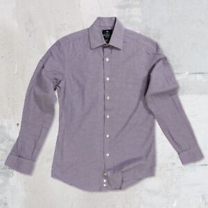 Ben Sherman Men's SM Purple Mini Houndstooth Long Sleeve Button-Up Shirt