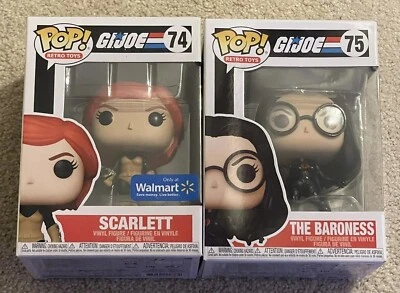 2 FUNKO POP GI G.I. JOE SCARLETT & BARONESS VINYL FIGURE LOT #74 #75 RETRO NEW!! - Image 1 of 4
