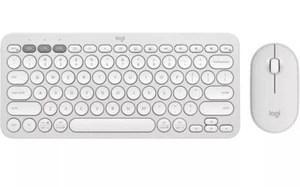 Logitech Pebble 2 Combo kabellose Tastatur und Maus Bluetooth - Weiß, US INT‘L - Bild 1 von 6