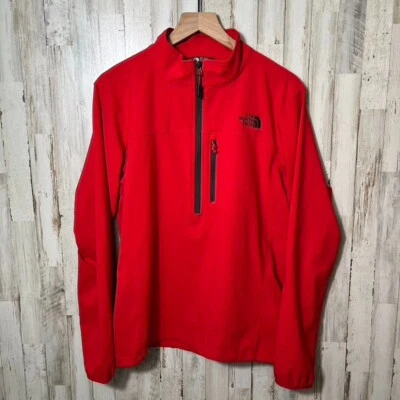 The North Face Red Half Zip Stitched Logo Pullover Windbreaker Mens Size Medium - Image 1 of 4