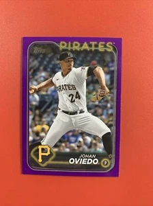 2024 Topps Series 1 Purple Meijer SP Johan Oviedo Pittsburgh Pirates #65 - Picture 1 of 2