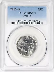 2005 D Oregon State Quarter PCGS MS67+ - Picture 1 of 3