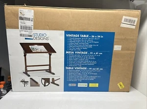 Studio Designs Solid Hard Wood Vintage Drafting Table 36" X 24”X36” BRAND NEW - Picture 1 of 3