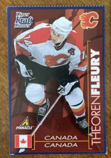 1997-98 Kraft Dinner Pinnacle 3.5x5 Card- #2 Theo Fleury - Calgary Flames