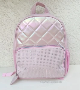 Mrs. Gwen's OMG Accessories Iridescent Pink Diamond-Quilt Backpack - Picture 1 of 4
