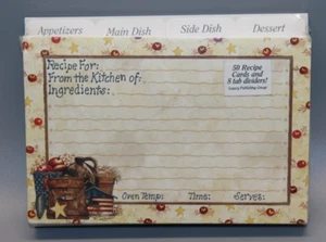 Set of 50 Recipe Cards and 8 Tab Dividers Legacy Publishing Group - Imagen 1 de 3