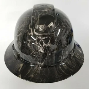 NEW FULL BRIM Hard Hat custom hydro dipped TOP HAT SPIDER WEB SKULLS  sick  - Picture 1 of 5