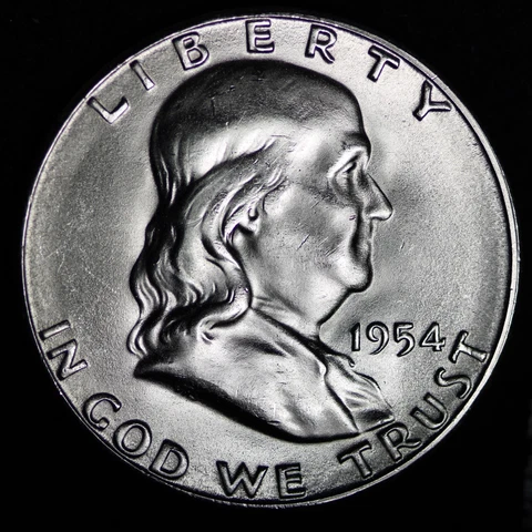 GEM BU UNCIRCULATED UNC MS 1954-S SILVER FRANKLIN HALF DOLLAR BRILLIANT LUSTER Cover