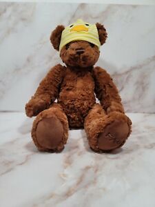 FAO Swartz Plush Brown Easter Teddy Bear with Yellow Duck Cap