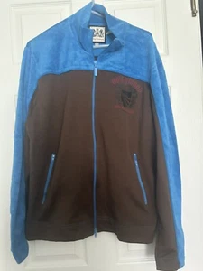 Juicy Couture Full Zip Mens Disorder In The Court Size XL Terry Cloth Blue Brown - Picture 1 of 6
