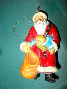 4 Zoll Kunststoff oder Zelluloid Weihnachtsmann Ornament Top Zustand KOSTENLOSER VERSAND - Bild 1 von 8