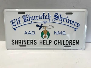 NEW Elf Khurafeh Shriners Aluminum License Plate Shriners Help Children AAO NMS - Picture 1 of 5