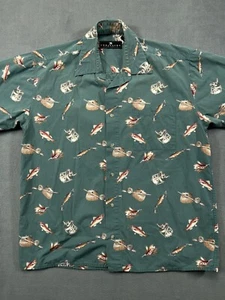 Consensus Sports Button Up Shirt Men Medium Fishing Casual Short Sleeve - Picture 1 of 11