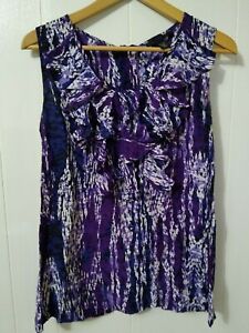 Kenneth Cole Womens Size S Purple Silk Blend Sleeveless Blouse