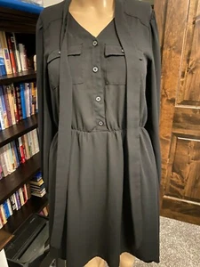 Vestido negro manga larga MUST HAVE talla pequeña para mujer *** - Imagen 1 de 5