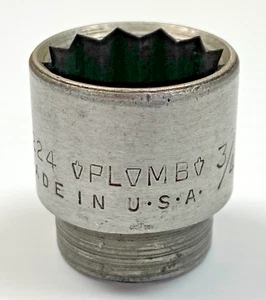 "Herramientas PLOMB de colección 5224 - 3/4" enchufe poco profundo 3/8"" unidad 12 puntos EE. UU. PLVMB" - Imagen 1 de 11