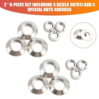 2× Dash Switch Bezel & Nut Set for Jeep CJ5 CJ7 CJ8 1972-1986 Lights Wiper Fan Foto 1 de 4