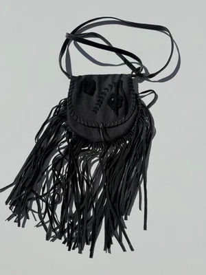 Caterina Lucchi Black Cross Body Purse Genuine Italian Leather - Image 1 of 4