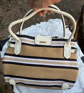 Borsa a tracolla Eric Javits tessuto rafia tote bag a righe - Foto 1 di 23