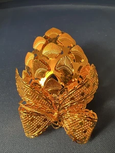 Danbury Mint 24k Gold Plated Christmas Ornament 1998 Pinecone - Bild 1 von 14