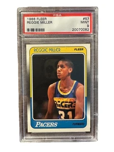 1988-89 Fleer Reggie Miller #57 (RC) Rookie Card Indiana Pacers PSA 9 Mint GEM? - Picture 1 of 2