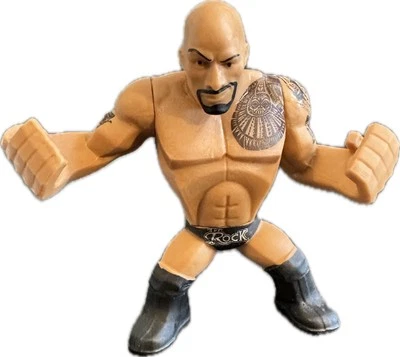 WWE Rumblers THE ROCK Traje Negro Suelto Foto 1 de 4