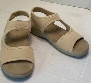 Flexus by Spring Step Women's Pascalle Sandal Mesh Elastic Beige 37 6.5 / 7 US - Picture 1 of 14