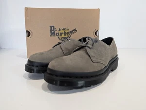 Scarpe Dr Martens 1461 taglia UK 7 fresate nabuk grigio nichel Oxford eleganti - Foto 1 di 12