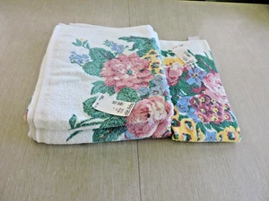 2 De colección. Toallas de baño Montgomery Ward Cannon y 1 toalla de mano ~ estampado floral ~ nuevas con etiquetas ~ - Imagen 1 de 5