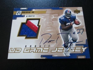 RON DAYNE 2000 UD ROOKIE GAME JERSEY 3 COLORED PLAYER WORN PATCH CARD - Picture 1 of 5