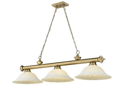 Lámpara de billar Z-Lite 2306-3-WM16 Cordon 3 luces 16" W - Latón frotado / Foto 1 de 4