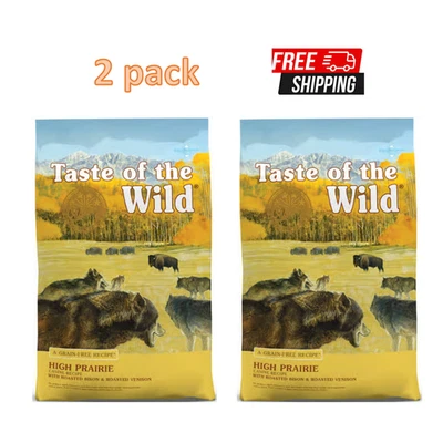 2 Pack, Taste of the Wild High Prairie Dog Food – Roasted Bison & Venison, 28 Lb