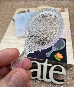 Hand Mirror-flowers handmade silicone mold for crafts - Picture 1 of 9