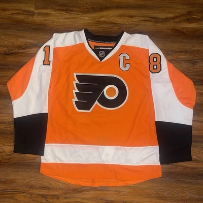 Reebok Philadelphia Flyers Home Orange Jersey 50 Fight Strap Mike Richards Sewn - Image 1 of 4