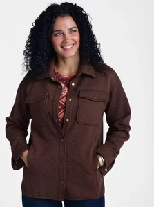 Textured Knit Snap Front Shacket Petite M (jacket) - Picture 1 of 12