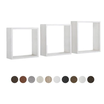 MENSOLE A CUBO DA PARETE SET DI 3 PZ COMPONIBILE VARI COLORI MOD. INCUBO SLIM - Immagine 1 di 4