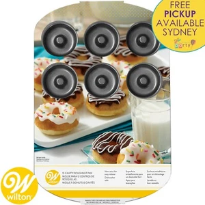 WILTON 12 CAVITY MINI DONUT DOUGHNUT NONSTICK CAKE PAN TIN BAKING PARTY SUPPLIES - Picture 1 of 7