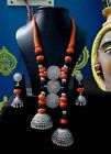 Indian Women Silver Oxidized Necklace Set Boho Gypsy Fashion Jewelry Set Gift