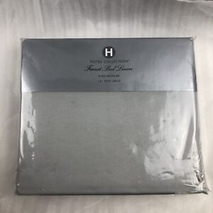 NEW Hotel Collection Finest Silver Leaf Cotton Blend Bedskirt KING Neutral Taupe
