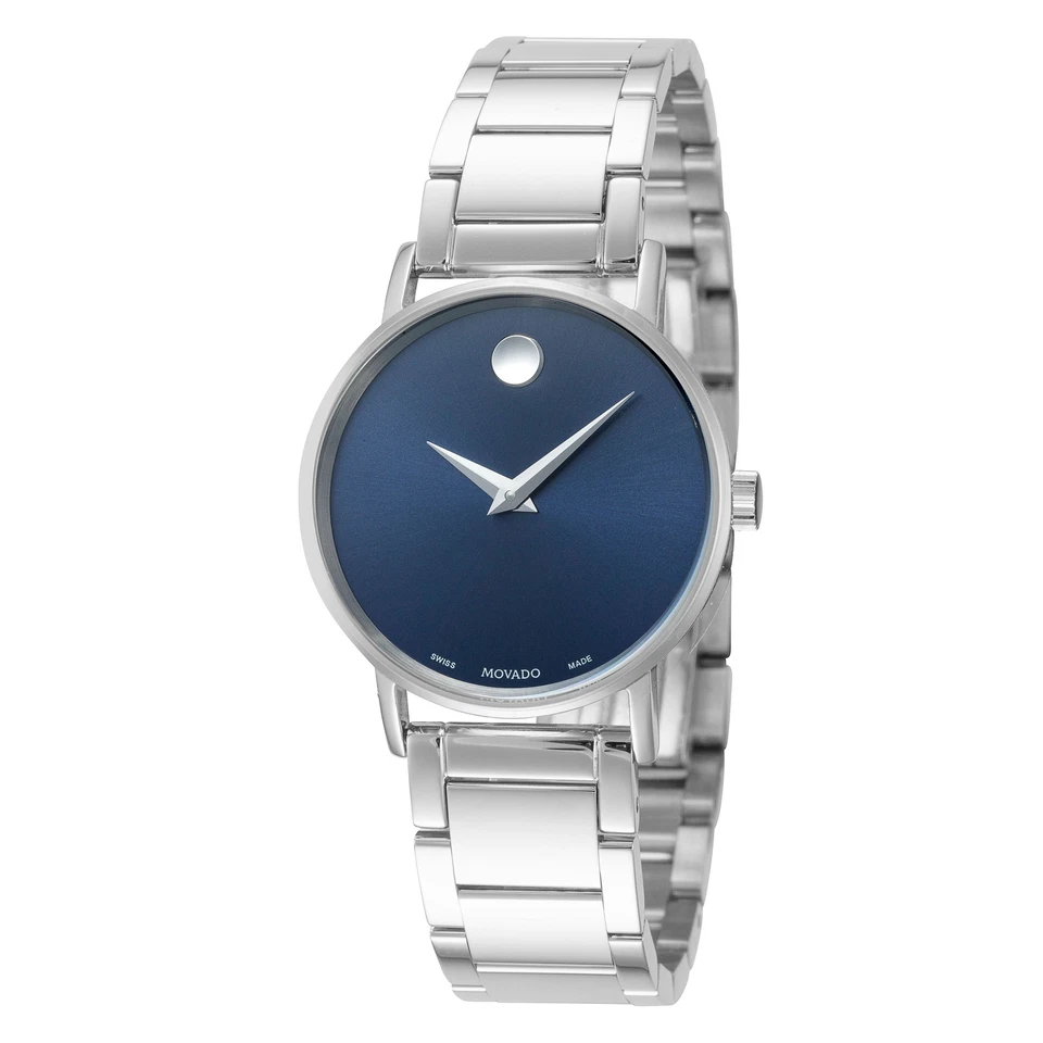 Movado Classic Museum 0607235 Blue Dial Stainless Steel Women's Watch