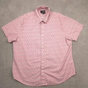 Bonobos Mens Short Sleeve Shirt XXL Standard Fit Pink Blue Leaf Print Casual - Picture 1 of 10