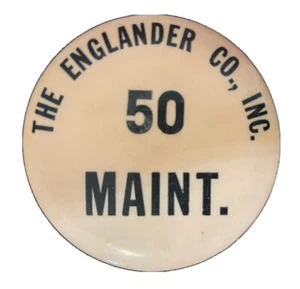The Englander Company Inc 50 Maint. 55 mm Anstecknadel schwarz auf rosa oder pfirsich 2-1/4 Button - Bild 1 von 8