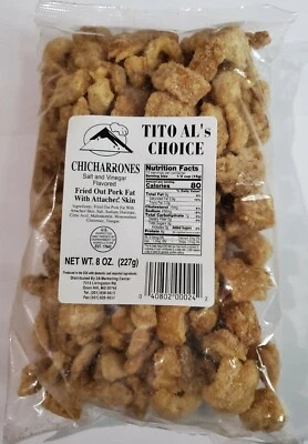 Tito Al's Choice Chicharrones Sal y Vinagre Frito Grasa de Cerdo con Piel Adherida Foto 1 de 4
