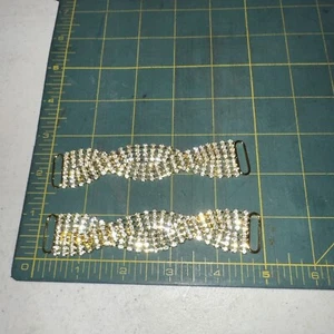 2PCS SET OF ONE  ROWS Gold Crystal Rhinestone Bikini Connectors For Bottom - Picture 1 of 2