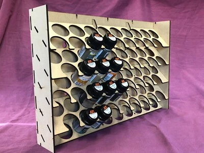 DAEMONSCAPE Hobby Paint rack for AK 36mm diameter pots. 36 pot capacity wall mountable