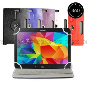 7" Android Tablet Folio Leather Flip Case Cover Universal 360 Spin All Colours - Picture 1 of 8