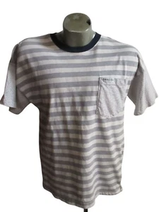 Vintage Hang Ten T-shirt Large 1980's Board Stripes Pocket MADE IN USA Surfer Lg - Picture 1 of 6